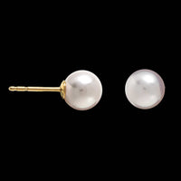 Mikimoto 18K Yellow Gold Estate Akoya Cultured Pearl Stud Earrings