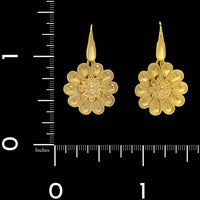 Ilias Lalaounis 18K Yellow Gold Estate Rosette Earrings