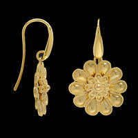 Ilias Lalaounis 18K Yellow Gold Estate Rosette Earrings