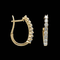14K Yellow Gold Estate Diamond Hoops