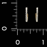 14K Yellow Gold Estate Diamond Hoops
