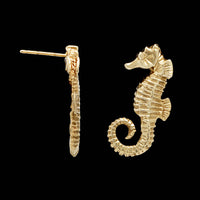 14K Yellow Gold Seahorse Earrings
