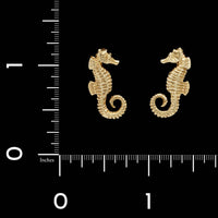 14K Yellow Gold Seahorse Earrings