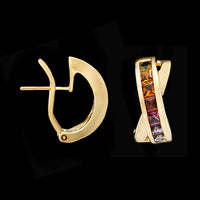 18K Yellow Gold Estate Gem-set Earrings