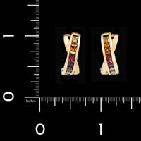 18K Yellow Gold Estate Gem-set Earrings