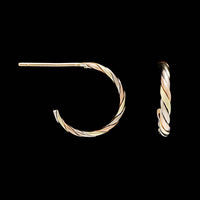 14K Tricolor Gold Estate Hoop Earrings