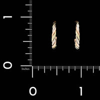 14K Tricolor Gold Estate Hoop Earrings