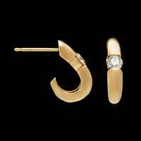 18K Yellow Gold Estate Diamond Half Hoops