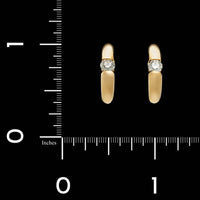 18K Yellow Gold Estate Diamond Half Hoops