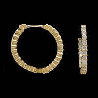 Roberto Coin 18K Yellow Gold Estate Diamond Inside Outside Perfect Hoops