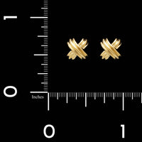 Tiffany & Co. 18K Yellow Gold Estate Signature X Earrings