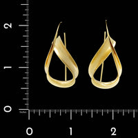 Nancy Linkin 14K Yellow Gold Estate Anticlastic Formed Drop Earrings