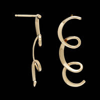 Tom Kruskal 14K Yellow Gold Estate Swirl Earrings