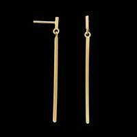 18K Yellow Gold Estate Bar Drop Earrings