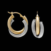 14K Two-tone Gold Hoop Earrings