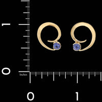 Tom Kruskal 14K Yellow Gold Estate Tanzanite Earrings