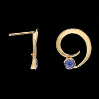 Tom Kruskal 14K Yellow Gold Estate Tanzanite Earrings