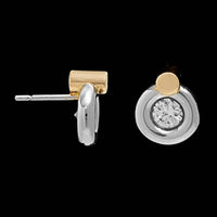 Platinum and 18K Yellow Gold Estate Diamond Stud Earrings
