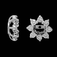 14K White Gold Estate Diamond Earring Jacket Earrings