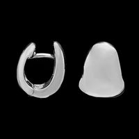 18K White Gold Estate Huggie Hoop Earrings
