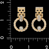 Goharbin 18K Two-tone Gold Estate Diamond Earrings