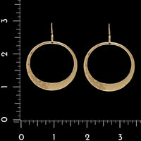 Ed Levin 14K Yellow Gold Estate Hammered Circle Drop Earrings
