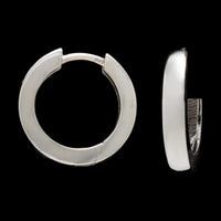14K White Gold Estate Hinged Hoop Earrings