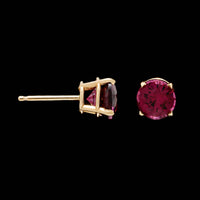14K Yellow Gold Estate Garnet Stud Earrings