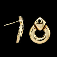 14K Yellow Gold Estate Doorknocker Earrings
