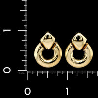 14K Yellow Gold Estate Doorknocker Earrings