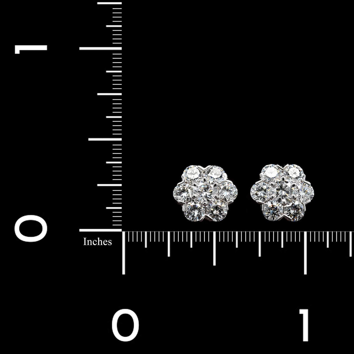Van Cleef & Arpels 18K White Gold Estate Diamond Fleurette Earrings