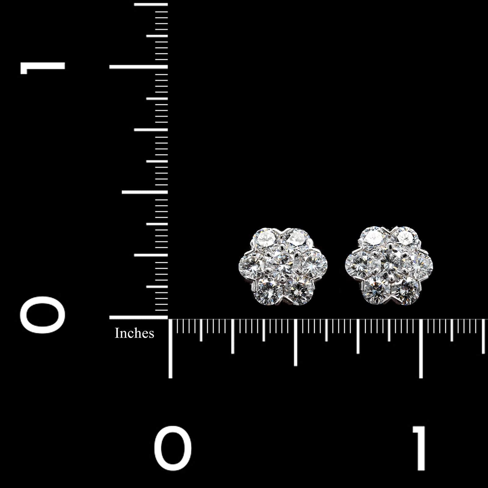 Van Cleef & Arpels 18K White Gold Estate Diamond Fleurette Earrings