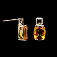 14K Yellow Gold Estate Citrine Earrings