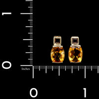 14K Yellow Gold Estate Citrine Earrings