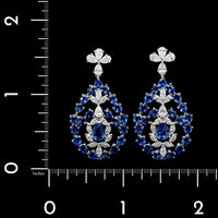 18K White Gold Estate Sapphire and Diamond Earrings