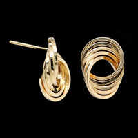 14K Yellow Gold Estate Circle Knot Earrings