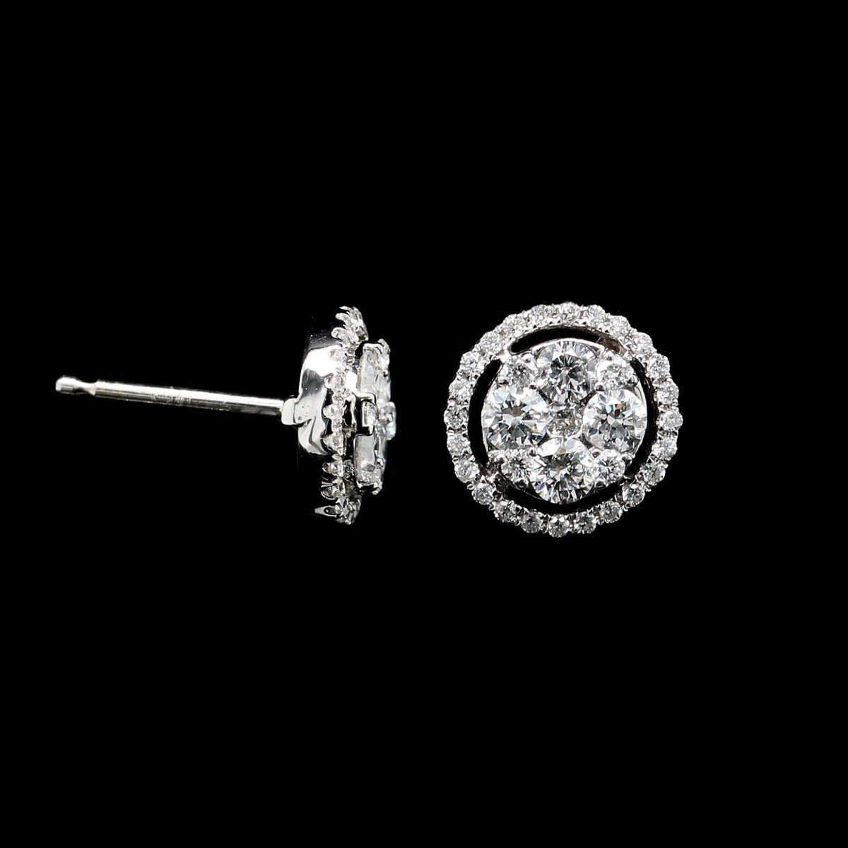 14K White Gold Estate Diamond Earrings