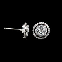 14K White Gold Estate Diamond Earrings