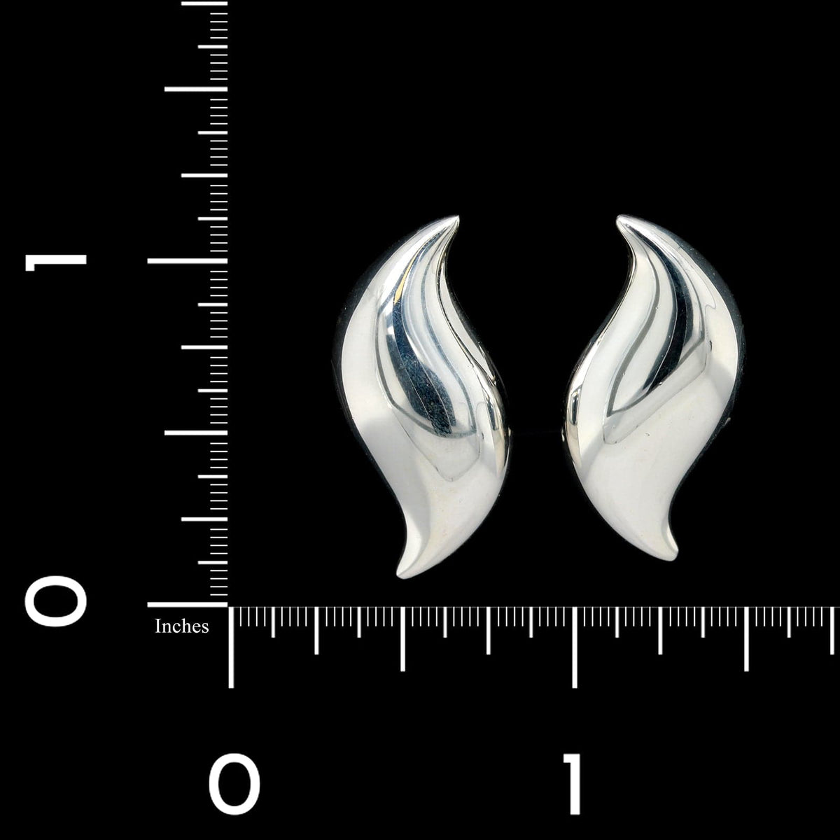 Tiffany & Co. Elsa Peretti Sterling Silver Estate Feather Earclips
