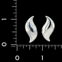 Tiffany & Co. Elsa Peretti Sterling Silver Estate Feather Earclips