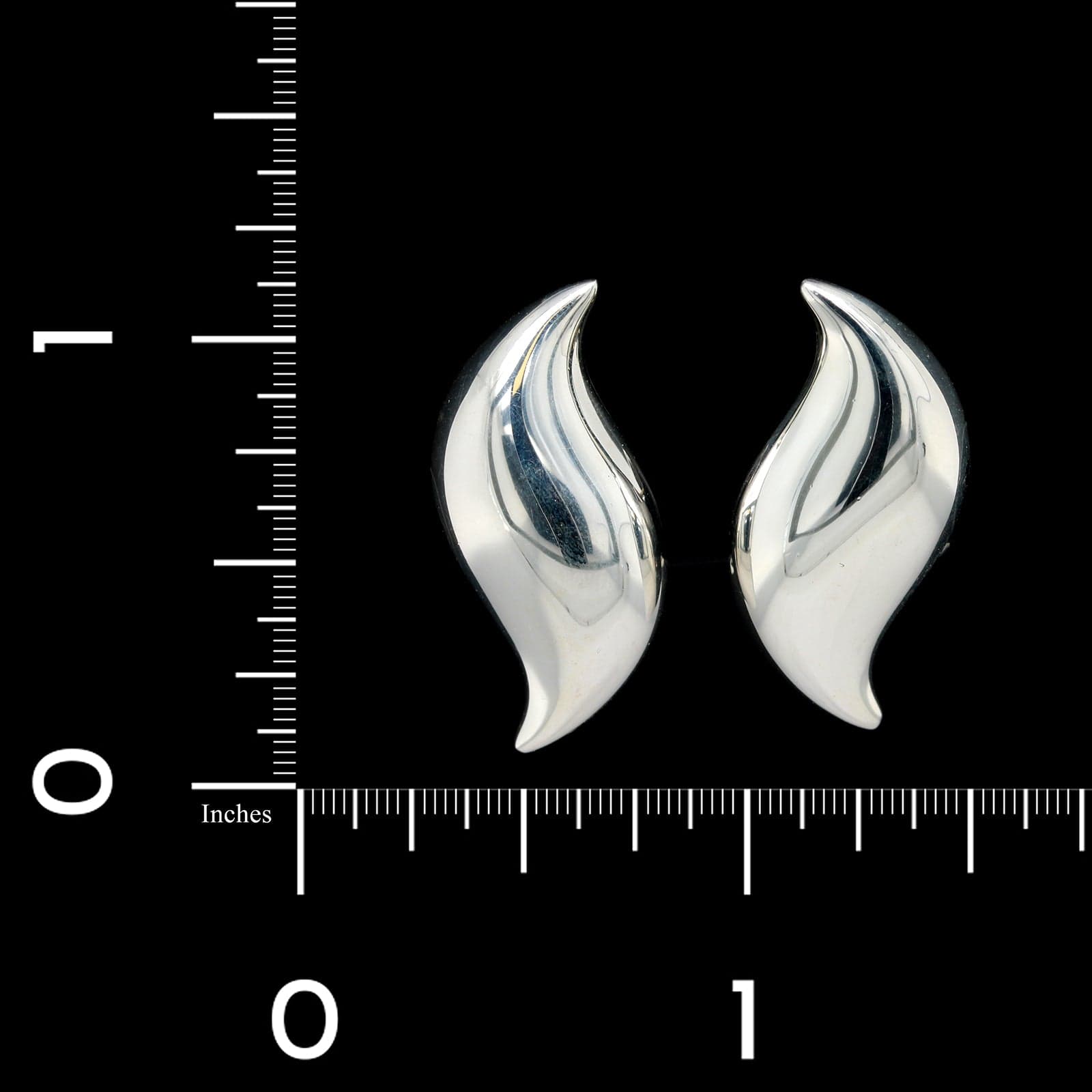 Tiffany & Co. Elsa Peretti Sterling Silver Estate Feather Earclips