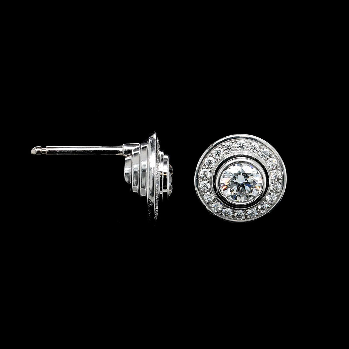 Cartier 18K White Gold Estate Diamond D'Amour Earrings