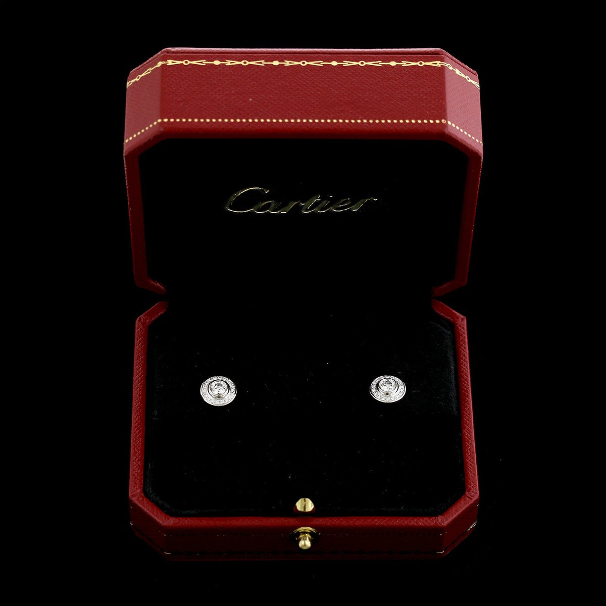 Cartier 18K White Gold Estate Diamond D'Amour Earrings