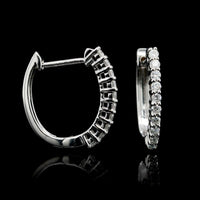 14K White Gold Estate Diamond Hoops