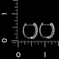 14K White Gold Estate Diamond Hoops