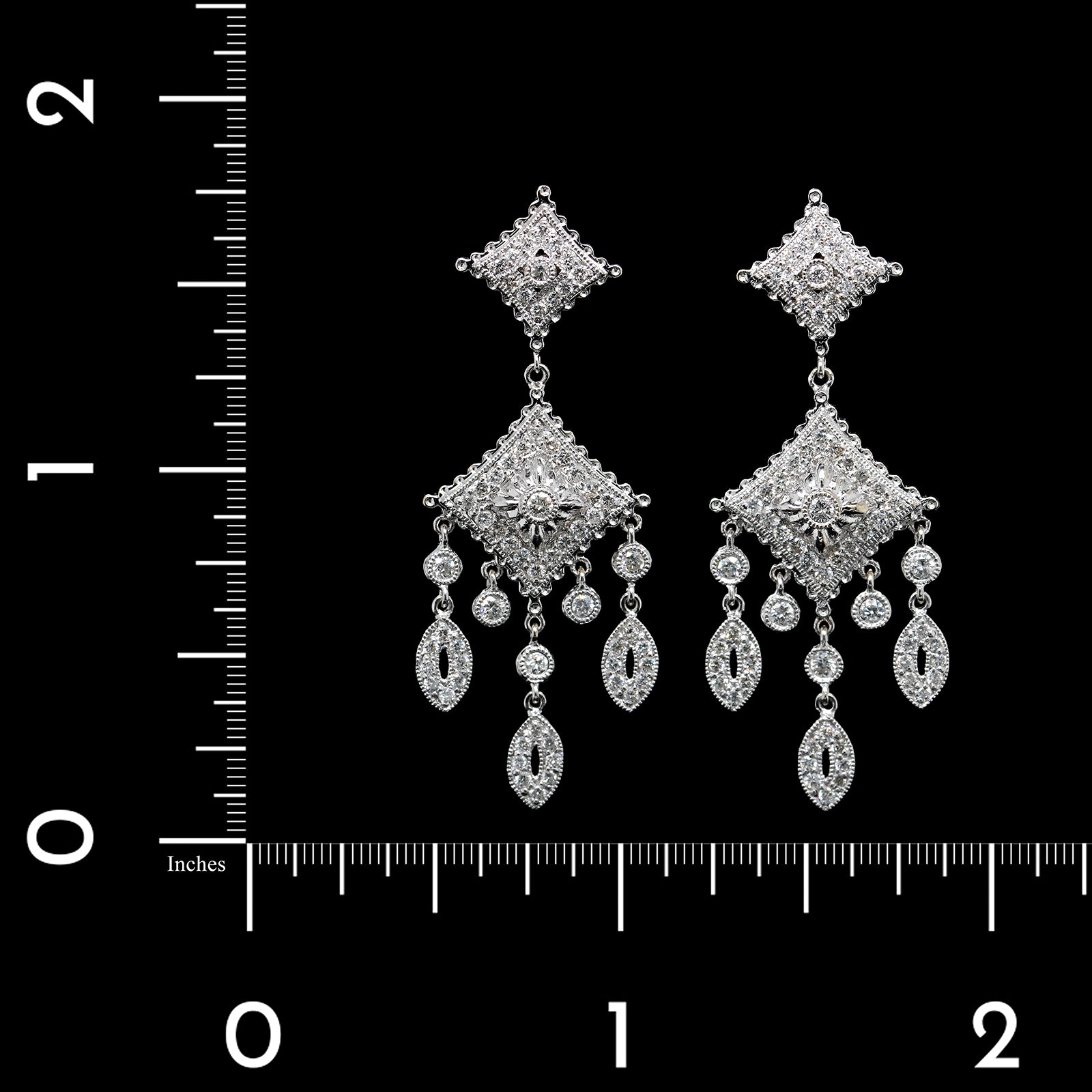 18K White Gold Estate Diamond Earrings