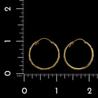 22K Two-tone Gold Estate Hoop Earrings
