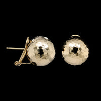 14K Yellow Gold Estate Faceted Ball Earrings