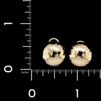 14K Yellow Gold Estate Faceted Ball Earrings