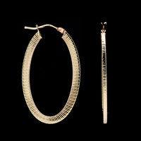 14K Yellow Gold Estate Oval Hoop Earrings